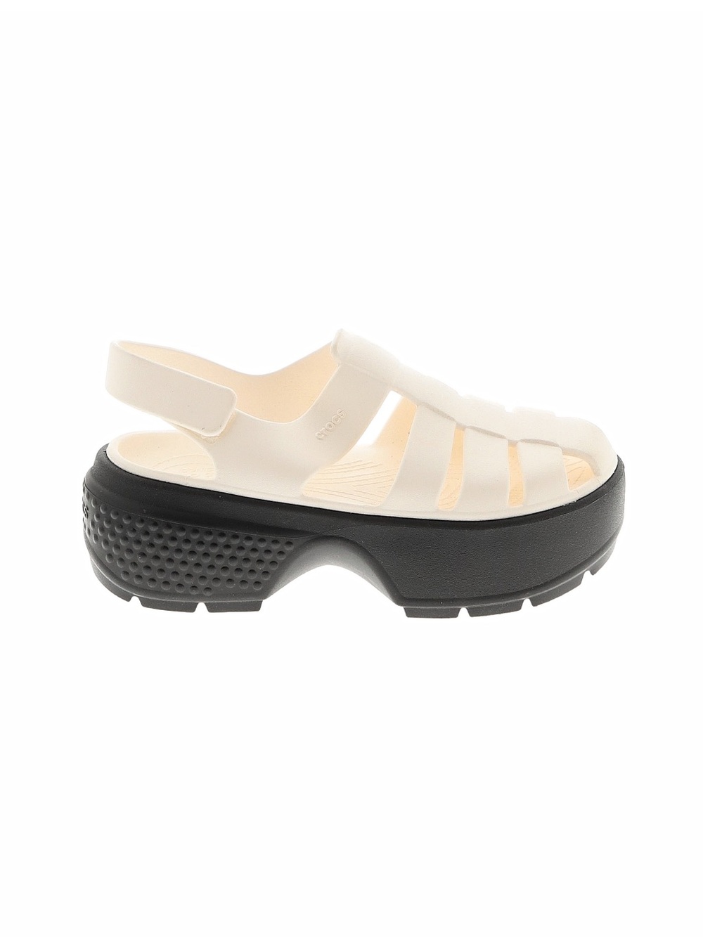 Crocs stomp fishermen Platform Fisherman Sandal in Ivory and Black - Women